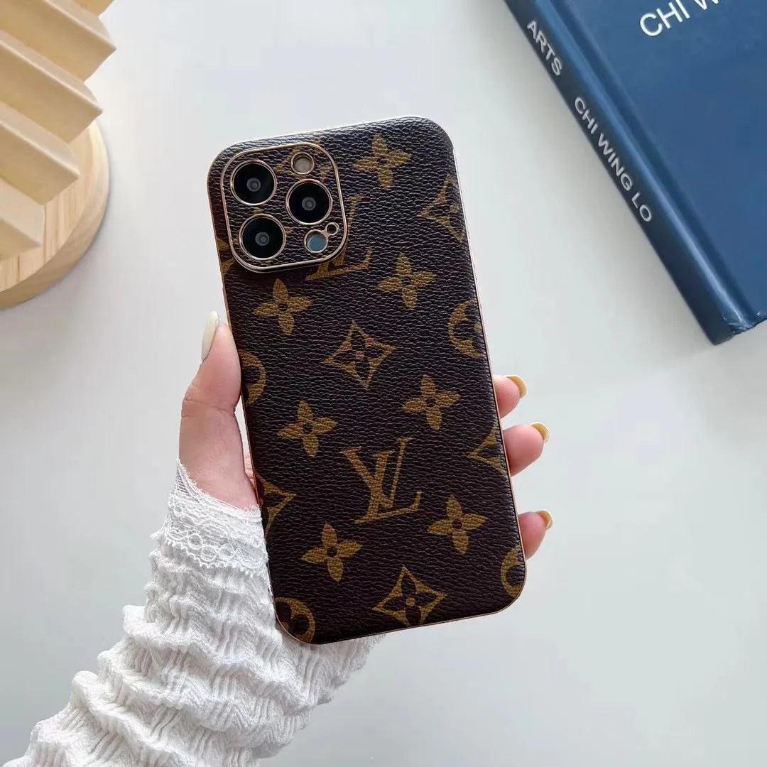 L.V Leather Iphone Case